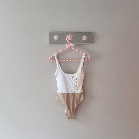 NWT Derek Lam knit lace-up one piece swimsuit, S - Picture 4 of 6